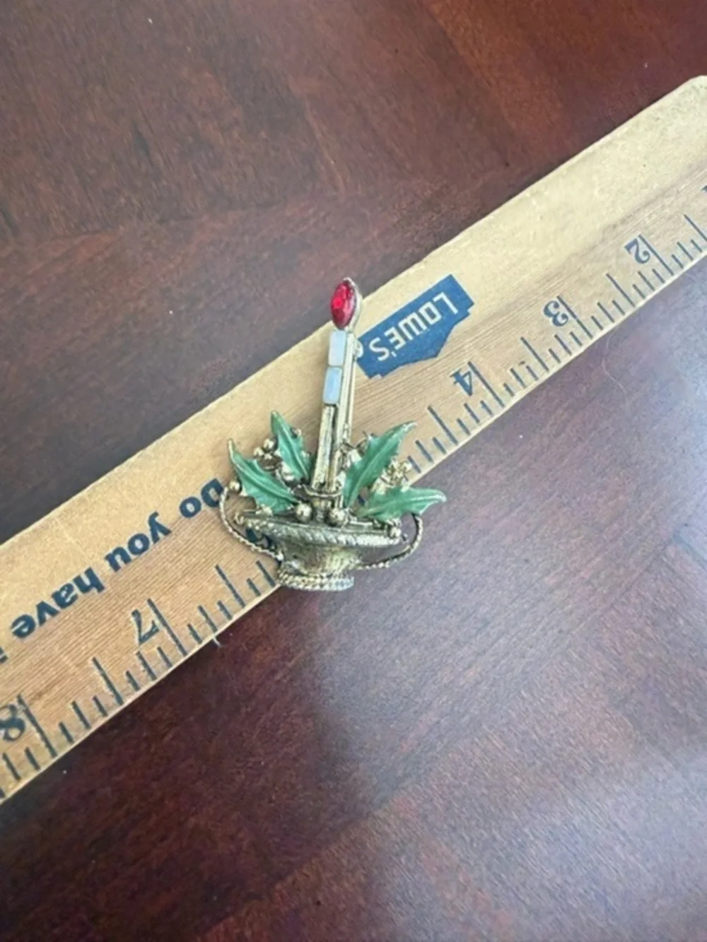 Vintage Christmas Candle Brooch
